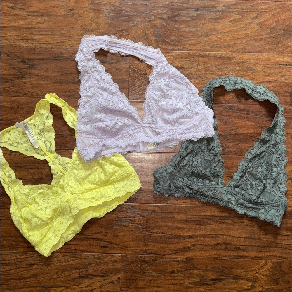 free people bralettes / set of 3